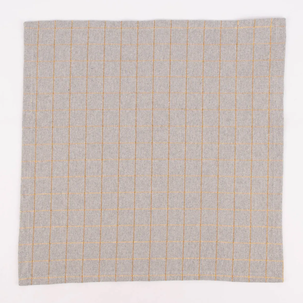 Stoffservietten Tyra Karo aus 100% Baumwolle 4 Stück 40x40cm grau goldfarbig
