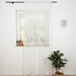 Stores grob mit Bleiband creme 260cm hoch