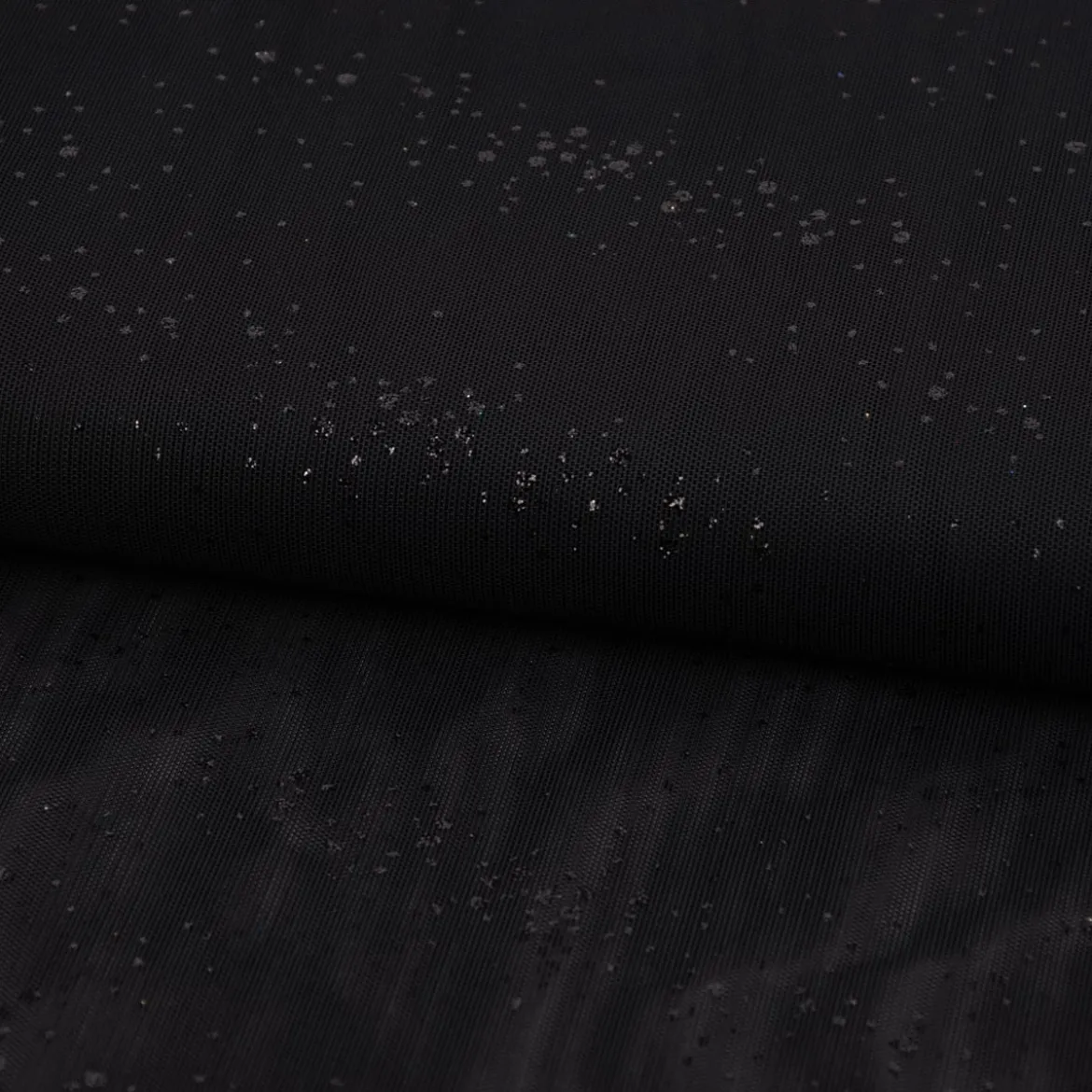Stretch Tüllstoff Glitzer weich einfarbig schwarz 1,5m Breite