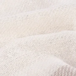 Strickplaid Streifen mit Silberfaden beige creme 125x150cm