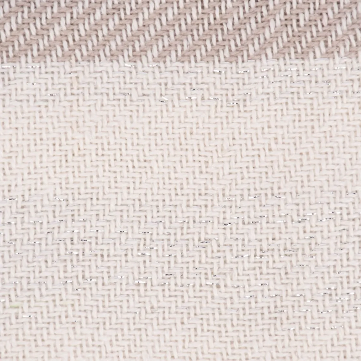 Strickplaid Streifen mit Silberfaden beige creme 125x150cm
