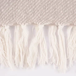 Strickplaid Streifen mit Silberfaden beige creme 125x150cm