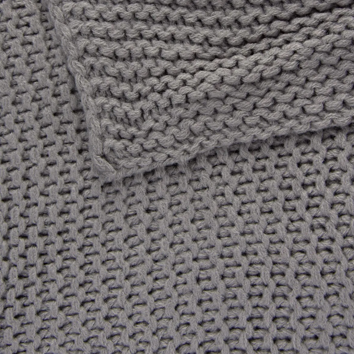 Strickplaid Wolle einfarbig silbergrau 130x170cm