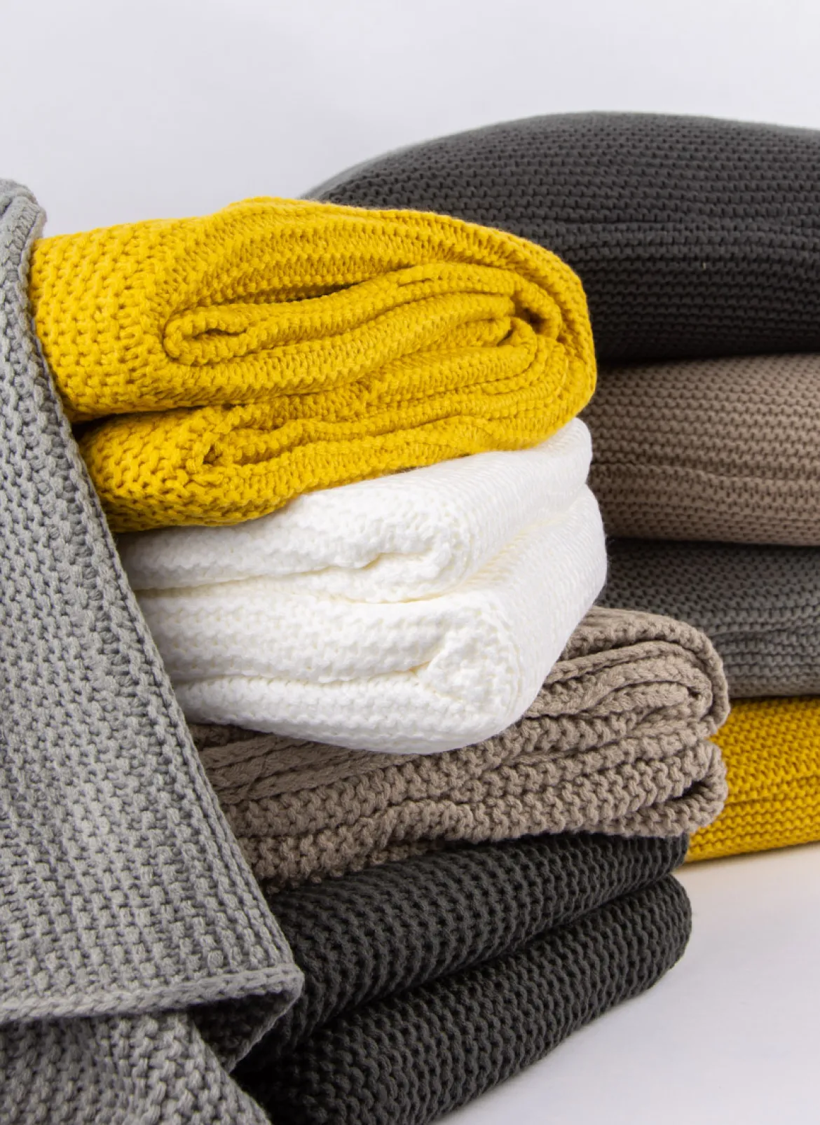 Strickplaid Wolle einfarbig currygelb 130x170cm