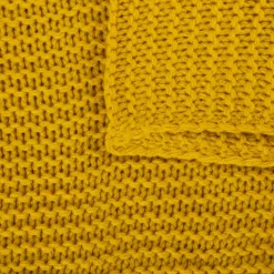 Strickplaid Wolle einfarbig currygelb 130x170cm