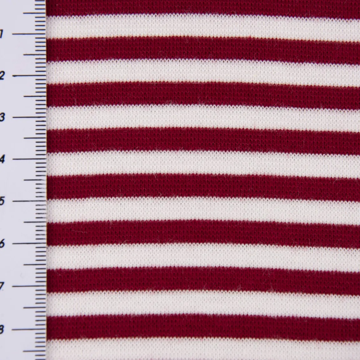 Strickschlauch Bündchenstoff fein Streifen 5mm dunkelrot weiß 35cm Breite