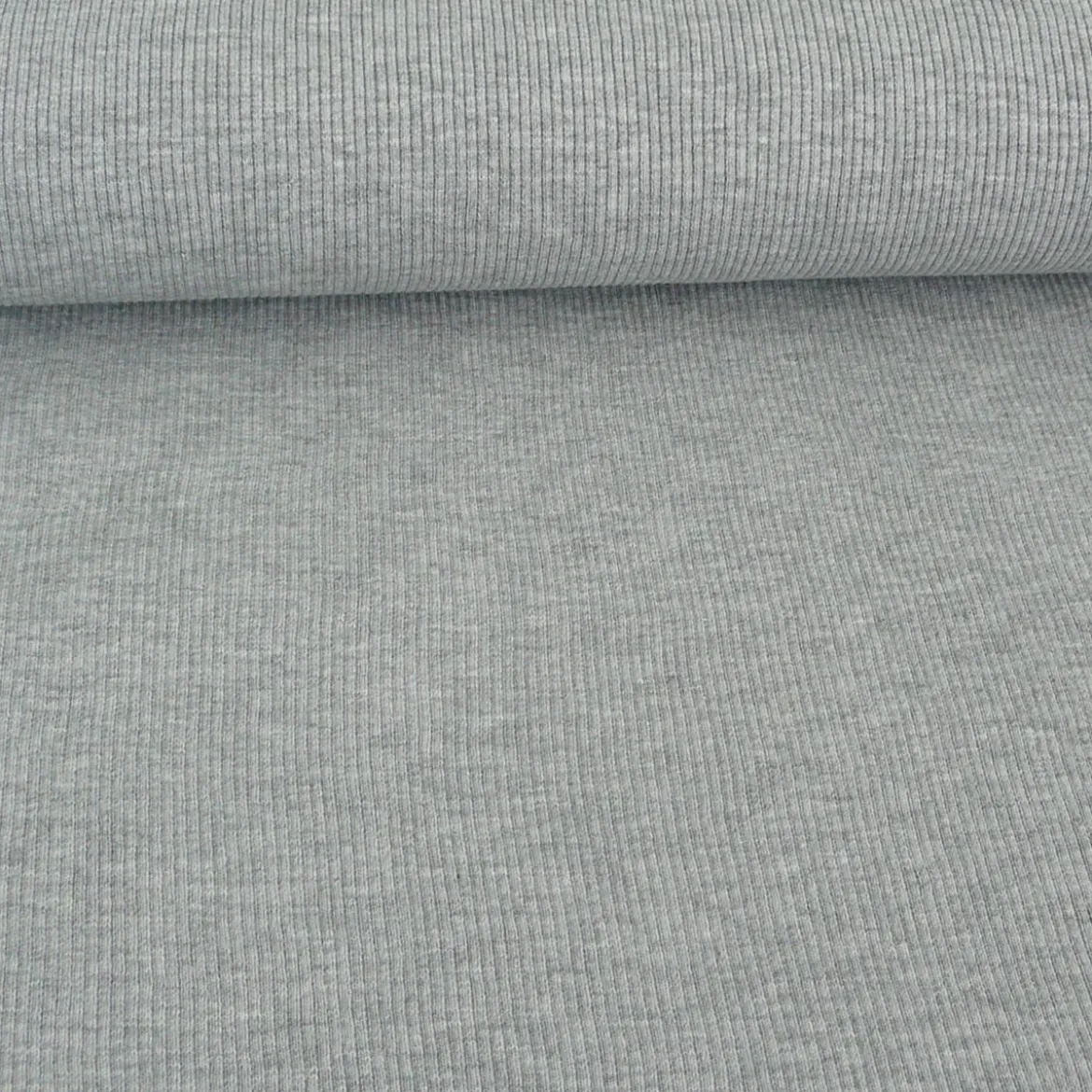 Strickschlauch Bündchenstoff grob hellgrau meliert 29cm Breite