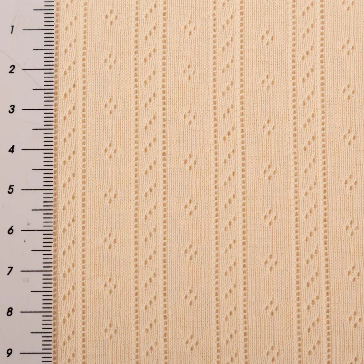 Strickstoff Ajour Pointelle Baumwolle Streifen Lochmuster ivory 145 cm Breite