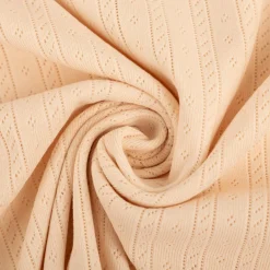 Strickstoff Ajour Pointelle Baumwolle Streifen Lochmuster ivory 145 cm Breite