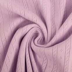 Strickstoff Ajour Pointelle Baumwolle Streifen Lochmuster lila 145 cm Breite