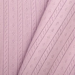 Strickstoff Ajour Pointelle Baumwolle Streifen Lochmuster lila 145 cm Breite