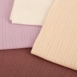 Strickstoff Ajour Pointelle Baumwolle Streifen Lochmuster lila 145 cm Breite