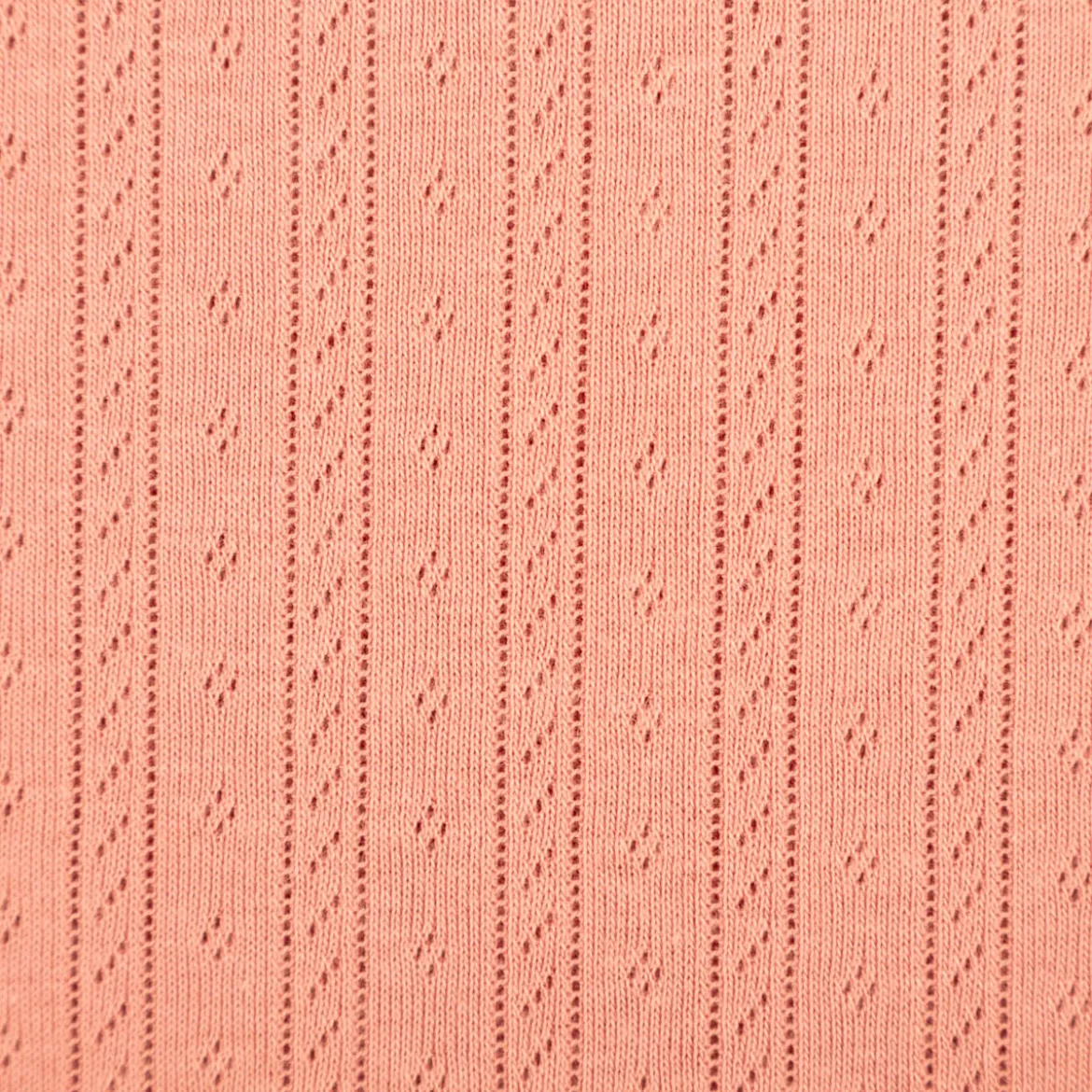 Strickstoff Ajour Pointelle Baumwolle Streifen Lochmuster Koralle 145 cm Breite