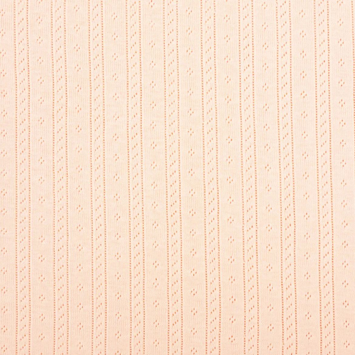Strickstoff Ajour Pointelle Baumwolle Streifen Lochmuster Lachs 145 cm Breite