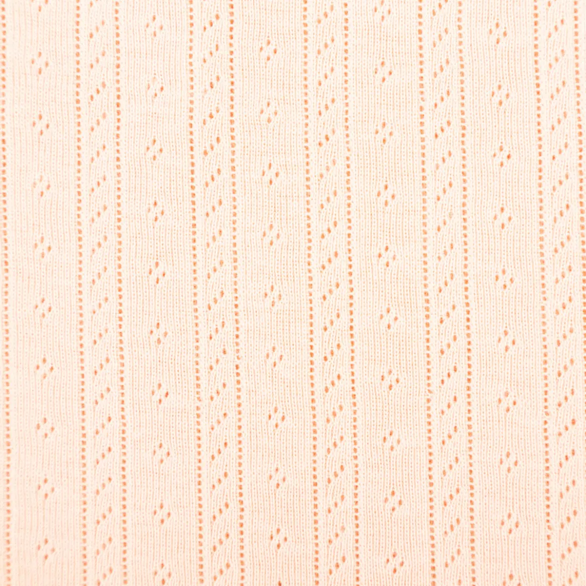 Strickstoff Ajour Pointelle Baumwolle Streifen Lochmuster Lachs 145 cm Breite