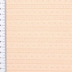 Strickstoff Ajour Pointelle Baumwolle Streifen Lochmuster Lachs 145 cm Breite