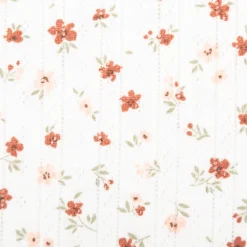 Strickstoff Ajour Pointelle Baumwolle mit Blümchen wollweiß 145 cm Breite
