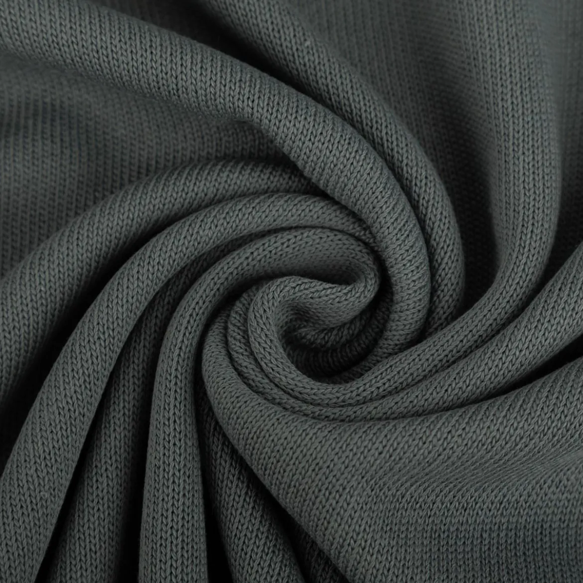 Strickstoff aus 100% Baumwolle in Stahlblau 135cm Breite