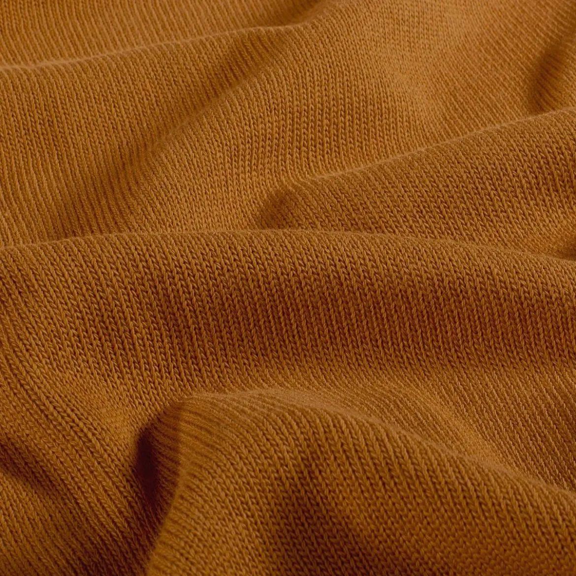 Strickstoff aus 100% Baumwolle in Karamell 135cm Breite