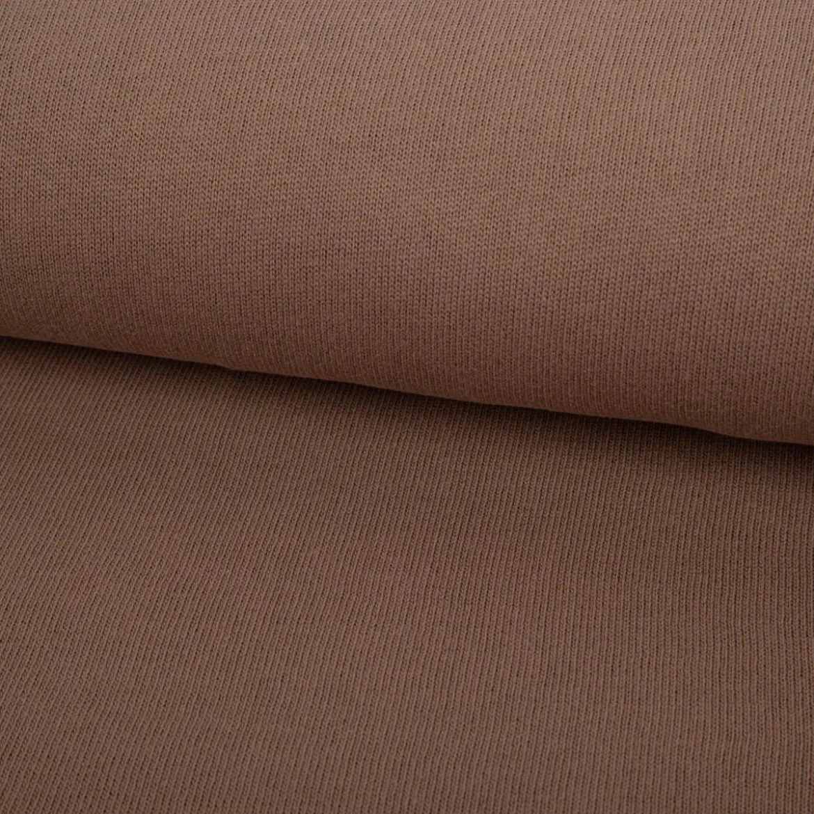 Strickstoff aus 100% Baumwolle in Taupe 135cm Breite