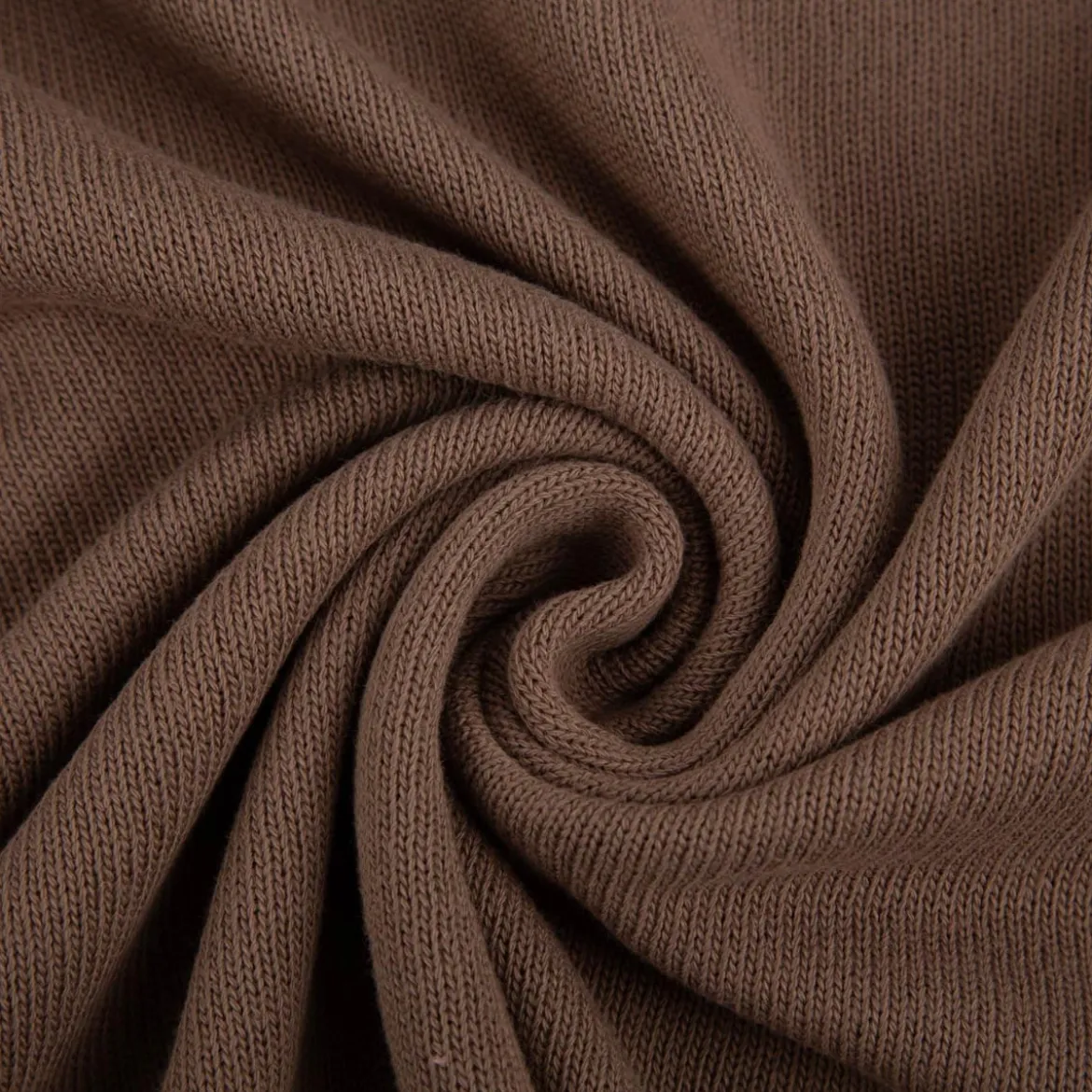 Strickstoff aus 100% Baumwolle in Taupe 135cm Breite