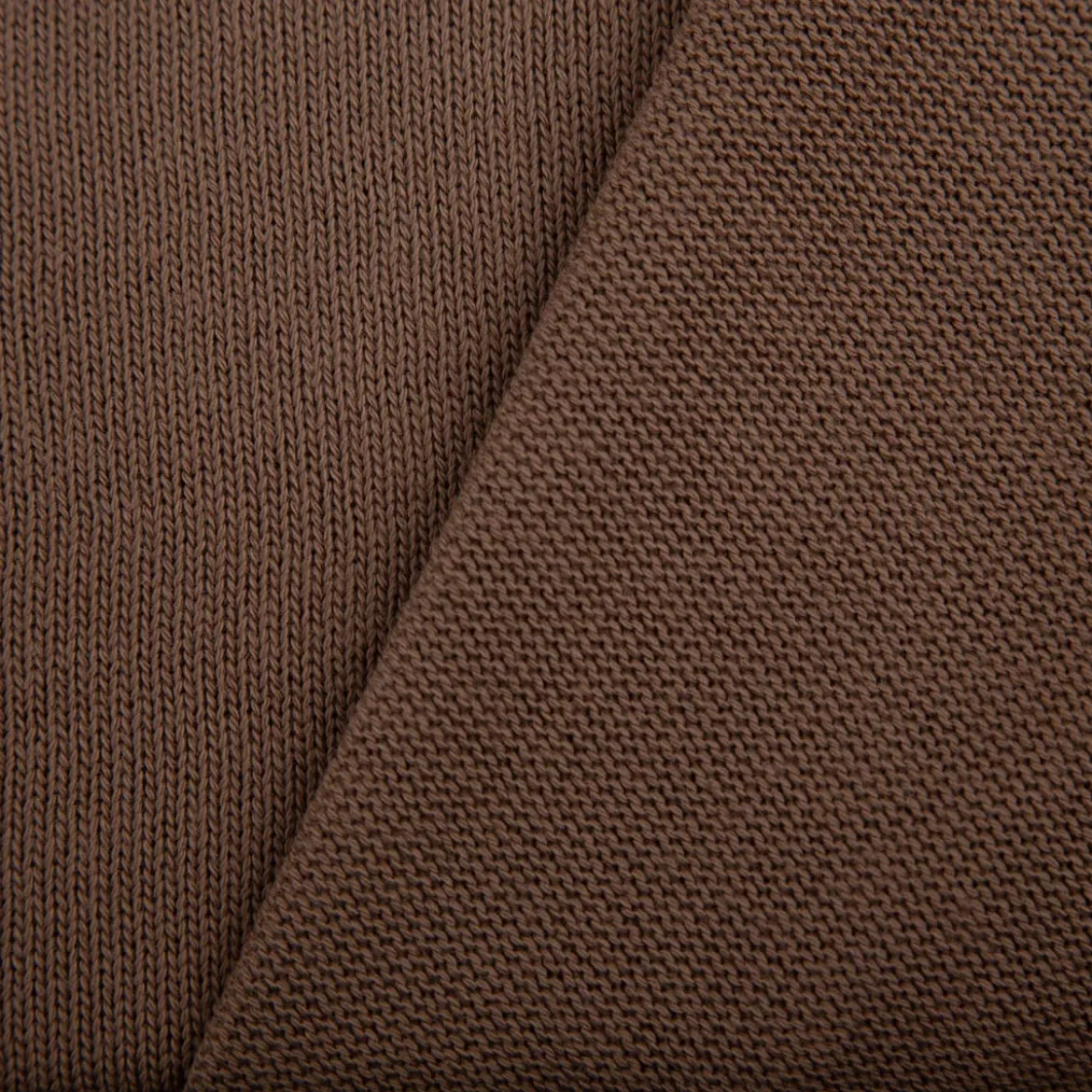 Strickstoff aus 100% Baumwolle in Taupe 135cm Breite