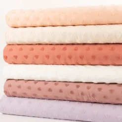 Strickstoff Feinstrick Baumwolle 3D Herzchen lila 160cm Breite