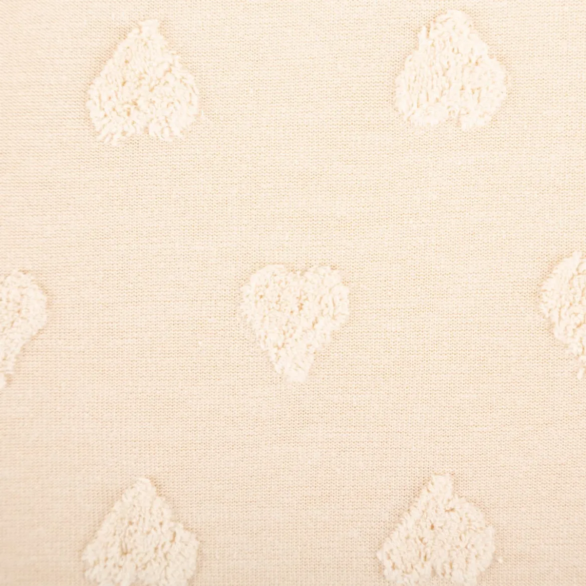 Strickstoff Feinstrick Baumwolle 3D Herzchen beige 160cm Breite