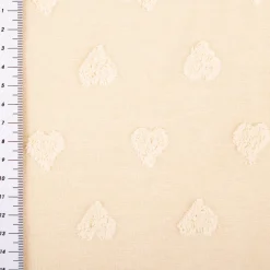 Strickstoff Feinstrick Baumwolle 3D Herzchen beige 160cm Breite