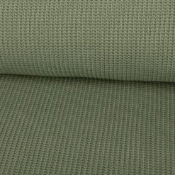 Strickstoff Grobstrick mit Baumwolle 480g/qm heavy knit einfarbig grün 150 cm Breite