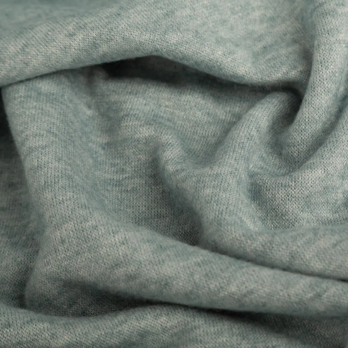 Strickstoff Heavy Knit gebürstet mit Viskose türkis meliert 1,50m Breite