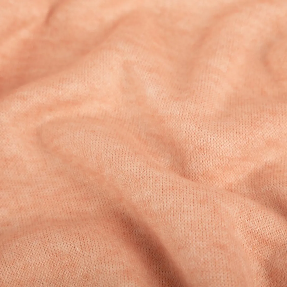 Strickstoff Heavy Knit gebürstet mit Viskose lachsrosa meliert 1,50m Breite
