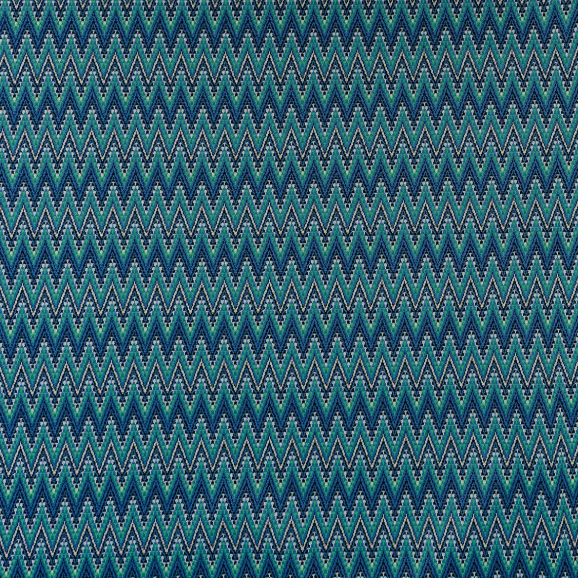 Strickstoff Jacquard Chevron ZickZack fein grün blau 1,48m Breite
