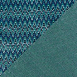 Strickstoff Jacquard Chevron ZickZack fein grün blau 1,48m Breite