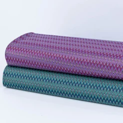 Strickstoff Jacquard Chevron ZickZack fein grün blau 1,48m Breite