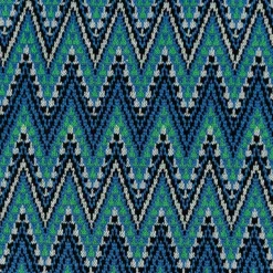 Strickstoff Jacquard Chevron ZickZack fein grün blau 1,48m Breite