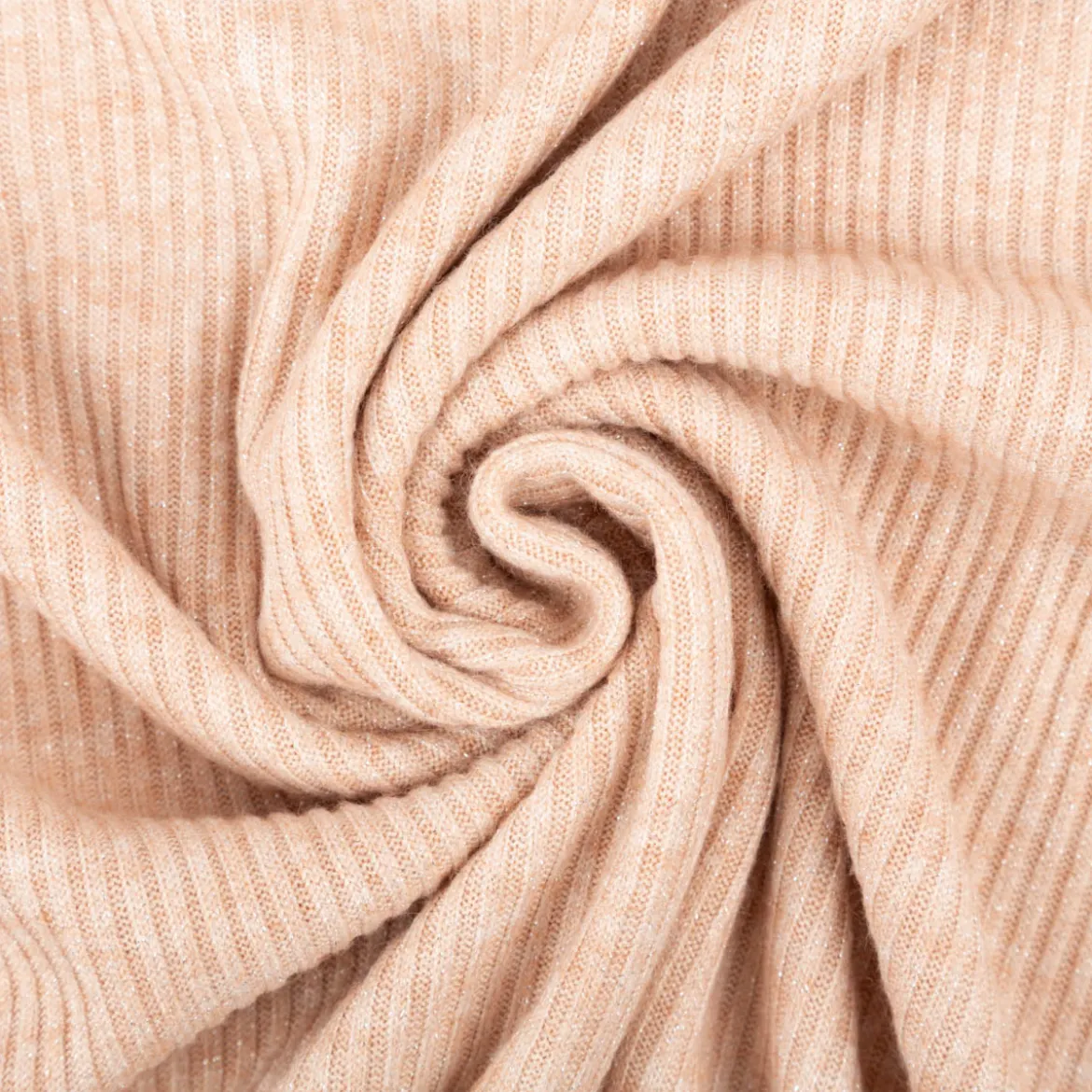 Strickstoff Rib Jersey mit Viskose Glitzereffekte rosa 150 cm Breite
