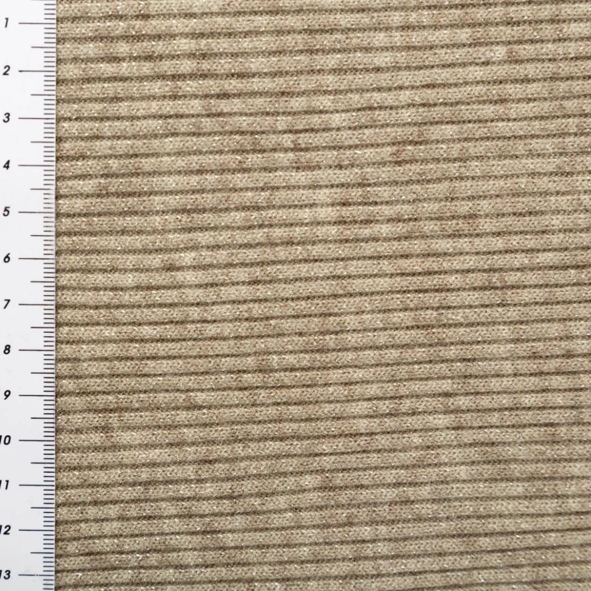 Strickstoff Rib Jersey mit Viskose Glitzereffekte taupe150 cm Breite