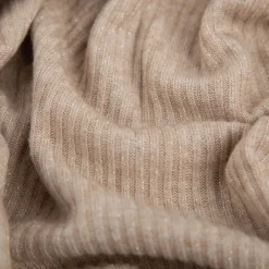 Strickstoff Rib Jersey mit Viskose Glitzereffekte beige 150cm Breite