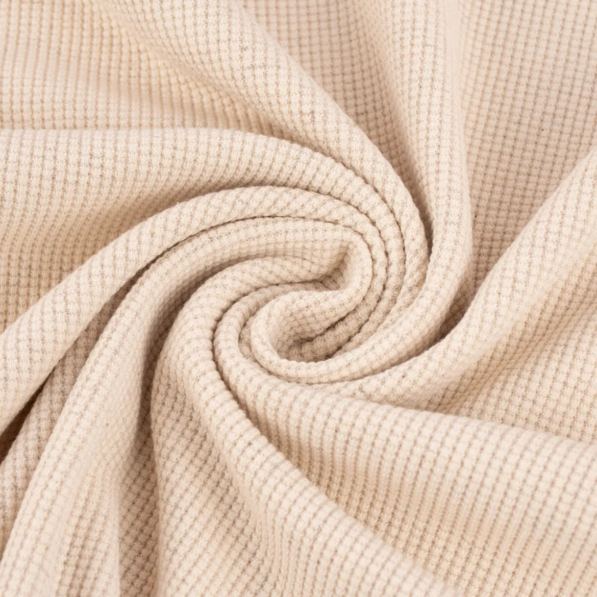 Strickstoff Waffelstrick mit Leinen natur meliert 1,45m Breite