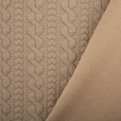 Strickstoff Zopfmuster beige elastischer Winterstrick 150 cm Breite