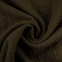 Strickstoff Zopfmuster khaki-grün elastischer Winterstrick 150 cm Breite