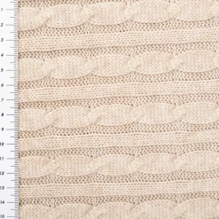 Strickstoff Zopfmuster Viskose beige – schwere Qualität, 140 cm Breite