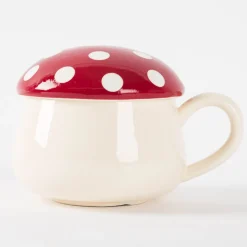 Suppentasse mit Fliegenpilz Deckel Mushroom Soup Bowl von Sass & Belle