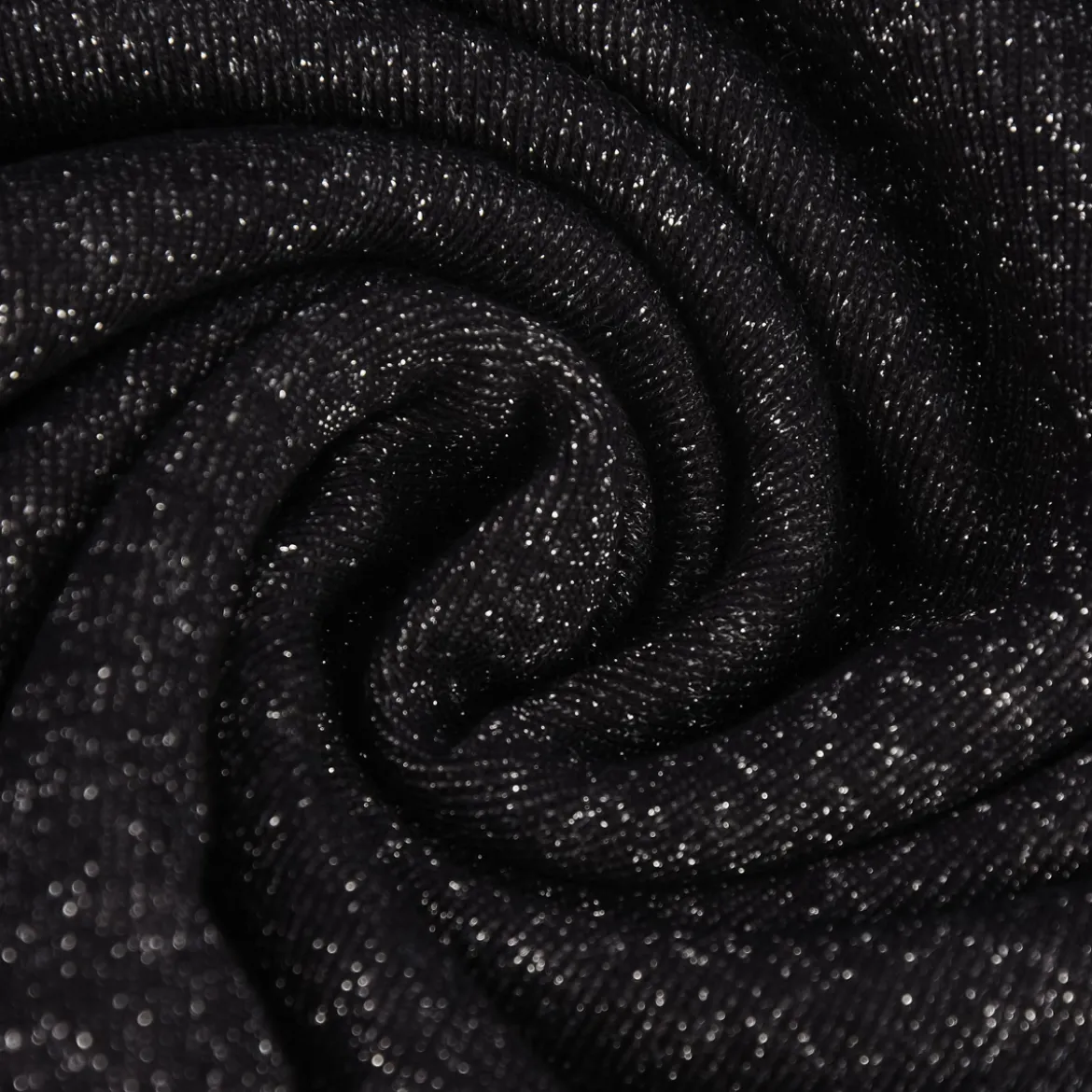 Sweat Jogging einfarbig Glitzer schwarz 1,45m Breite