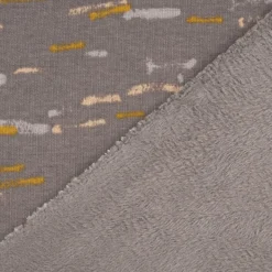Sweatstoff Alpensweat Stripes Streifen grau hellgrau ocker 1,50m Breite