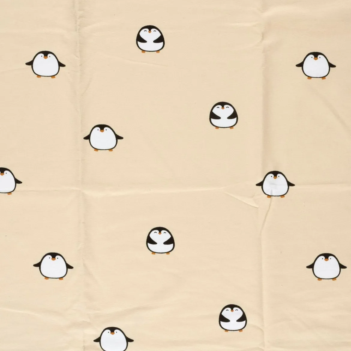 Sweat Stoff angeraut Pinguine beige 1,50m Breite