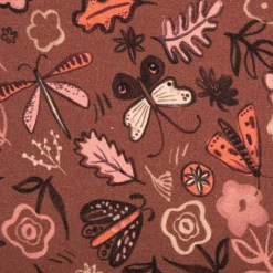 Sweatstoff aus Baumwolle Blumen Schmetterlinge Digitaldruck braun 1,48m Breite