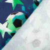 Sweatstoff aus Baumwolle Digitaldruck Fußball Sterne dunkelblau grün 1,48m Breite