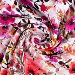 Sweatstoff Digitaldruck Blumen Blätter weiß bunt 1,45m Breite